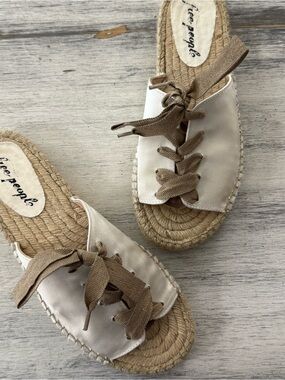 Free People Espadrille Slide with Brown Laces size 37